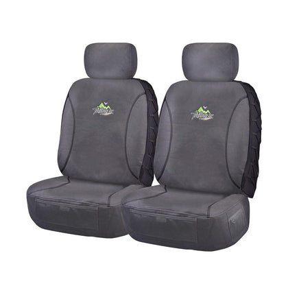 Seat Covers for FORD RANGER PJ-PK SERIES 12/2006 ? 11/2011 SINGLE / DUAL CAB CHASSIS FRONT 2X BUCKETS CHARCOAL TRAILBLAZER Kings Warehouse