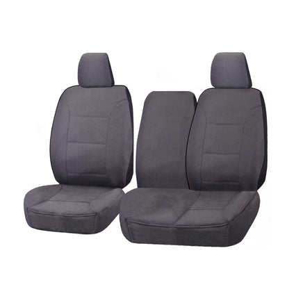 Seat Covers for HYUNDAI ILOAD TQ 1-5 08/2008 - 05/2021 SINGLE/CREW CAB UTILITY VAN FRONT BUCKET + _ BENCH WITH FOLD DOWN ARMREST CHARCOAL CHALLENGER Kings Warehouse