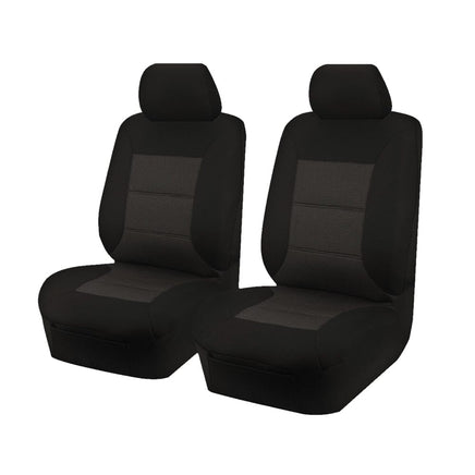 Seat Covers for ISUZU D-MAX 06/2012 - 06/2020 SINGLE/DUAL CAB UTILITY FRONT 2X BUCKETS BLACK PREMIUM Kings Warehouse