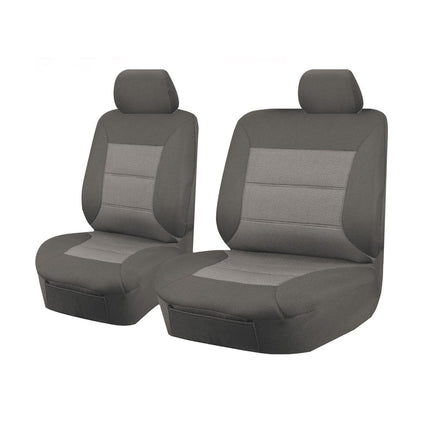 Seat Covers for ISUZU D-MAX 06/2012 - 2016 SINGLE CAB CHASSIS UTILITY FRONT BUCKET + _ BENCH GREY PREMIUM Kings Warehouse