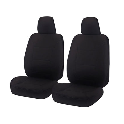 Seat Covers for ISUZU D-MAX 06/2012 - ON DUAL CAB CHASSIS UTILITY FRONT 2X BUCKETS BLACK ALL TERRAIN Kings Warehouse