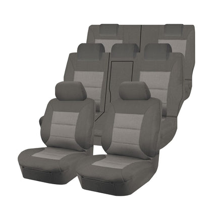 Seat Covers for MITSUBISHI OUTLANDER ZJ.ZK.ZL SERIES 11/2012 - 07/2021 4X4 SUV/WAGON 7 SEATERS FMR GREY PREMIUM Kings Warehouse