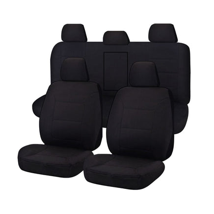 Seat Covers for MITSUBISHI TRITON FR MQ SERIES 01/2015 - ON DUAL CAB UTILITY FR BLACK CHALLENGER Kings Warehouse