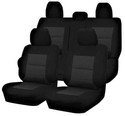 Seat Covers for MITSUBISHI TRITON FR MQ SERIES 01/2015 - ON DUAL CAB UTILITY FR BLACK PREMIUM Kings Warehouse