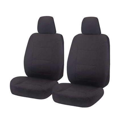 Seat Covers for MITSUBISHI TRITON MQ SERIES 01/2015 - ON SINGLE CAB CHASSIS FRONT 2X BUCKETS CHARCOAL CHALLENGER Kings Warehouse