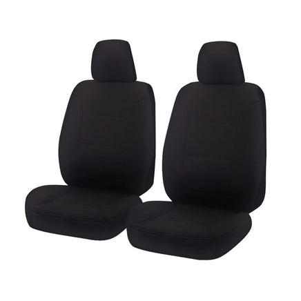 Seat Covers for NISSAN NAVARA D23 SERIES 1-3 NP300 03/2015 - ON SINGLE / DUAL CAB FRONT 2X BUCKETS BLACK ALL TERRAIN Kings Warehouse