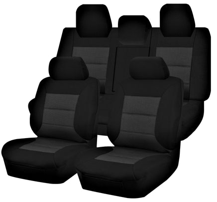 Seat Covers for TOYOTA CAMRY ASV50R 12/2011 - 12/2017 4 DOOR SEDAN FR BLACK PREMIUM Kings Warehouse
