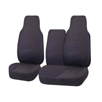 Seat Covers for TOYOTA HI ACE TRH-KDH SERIES 03/2005 - 2015 LWB UTILITY VAN FRONT HIGH BUCKET + _ BENCH WITH FOLD DOWN ARMREST/TRAY CHARCOAL ALL TERRAIN