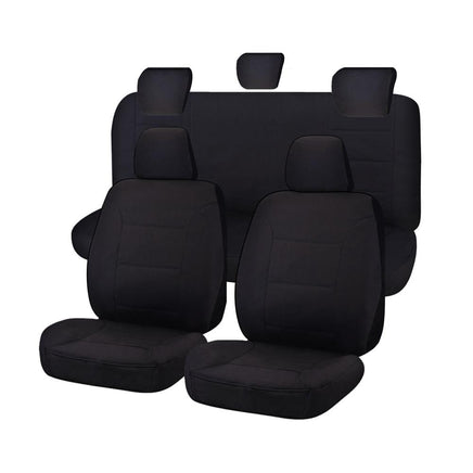 Seat Covers for TOYOTA HILUX SR - SR5 4X4 KUN26R - GGN25R 04/2005 - 06/2015 S DUAL CAB UTILITY FR BLACK ALL TERRAIN Kings Warehouse