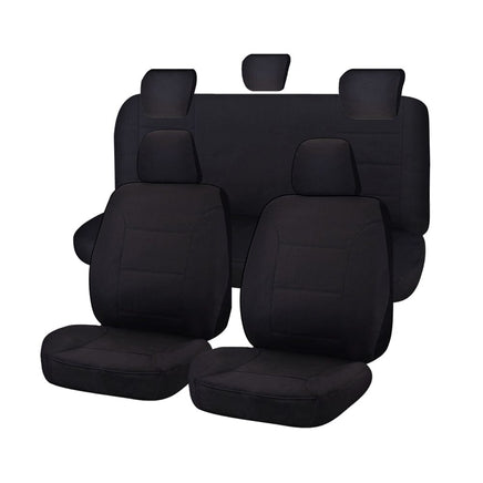 Seat Covers for TOYOTA HILUX SR - SR5 4X4 KUN26R - GGN25R 04/2005 - 06/2015 S DUAL CAB UTILITY FR BLACK CHALLENGER Kings Warehouse