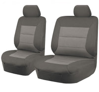 Seat Covers for TOYOTA LANDCRUISER 60.70.80 SERIES HZJ-HDJ-FZJ 1981 - 2010 TROOP CARRIER 4X4 SINGLE CAB CHASSIS FRONT BUCKET + _ BENCH GREY PREMIUM Kings Warehouse 