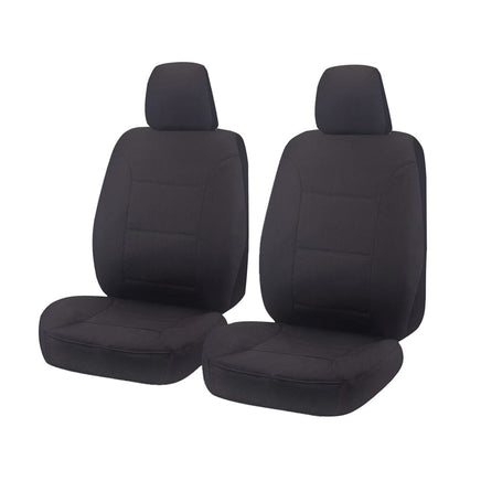Seat Covers for TOYOTA LANDCRUISER 70 SERIES VDJ 05/2008 - ON SINGLE / DUAL CAB FRONT 2X BUCKETS CHARCOAL CHALLENGER Kings Warehouse