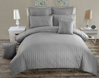 Seersucker King Size Grey Duvet Doona Quilt Cover Set Kings Warehouse