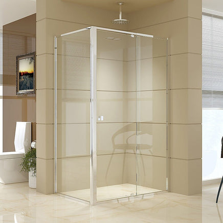 Semi Frameless Shower Screen (114~122)x 195cm & (98~101)x195cm Side AS/NZS Glass Kings Warehouse