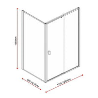 Semi Frameless Shower Screen (114~122)x 195cm & (98~101)x195cm Side AS/NZS Glass Kings Warehouse