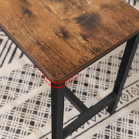 Set of 2 Table Benches Industrial Style Durable Metal Frame 108 x 32.5 x 50 cm Rustic Brown Kings Warehouse