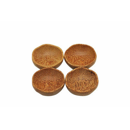 Set of 4 Coconut Wooden Plum Bowl 15cm Natural New Arrivals Kings Warehouse