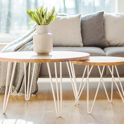 Set of 4 Industrial 3-Rod Retro Hairpin Table Legs 12mm Steel Bench Desk - 71cm White Kings Warehouse