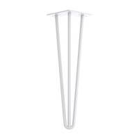 Set of 4 Industrial 3-Rod Retro Table Legs 12mm Steel Bench Desk - 41cm White dining Kings Warehouse