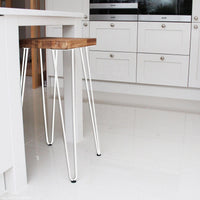 Set of 4 Industrial Retro Hairpin Table Legs 12mm Steel Bench Desk - 71cm White Kings Warehouse