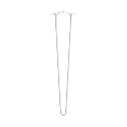 Set of 4 Industrial Retro Hairpin Table Legs 12mm Steel Bench Desk - 71cm White Kings Warehouse