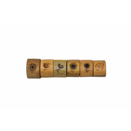 Set of 6 Bamboo Napkin Ring Living and Dinning Decor Kings Warehouse