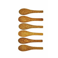 Set of 6 DiningCoconut wooden Soup Spoons Natural