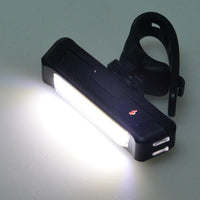 Set USB Rechargeable LED Bike Front Light headlight lamp Bar rear Tail Wide Beam Kings Warehouse
