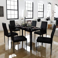 Seven Piece Dining Table Set Black Kings Warehouse 