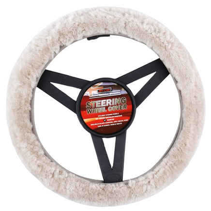 Sheepskin Steering Wheel Cover Luxury - Mocha Kings Warehouse