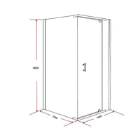 Shower Screen 1000x1000x1900mm Framed Safety Glass Pivot Door By Della Francesca Kings Warehouse