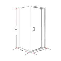 Shower Screen 1000x700x1900mm Framed Safety Glass Pivot Door By Della Francesca Kings Warehouse