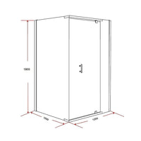 Shower Screen 1200x1000x1900mm Framed Safety Glass Pivot Door By Della Francesca Kings Warehouse
