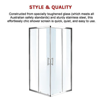 Shower Screen 1200x900x1900mm Framed Safety Glass Pivot Door By Della Francesca Kings Warehouse