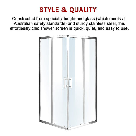 Shower Screen 1200x900x1900mm Framed Safety Glass Pivot Door By Della Francesca Kings Warehouse