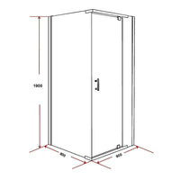 Shower Screen 900x800x1900mm Framed Safety Glass Pivot Door By Della Francesca Kings Warehouse