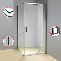Shower Screen 900x900x1900mm Framed Safety Glass Pivot Door By Della Francesca Kings Warehouse 
