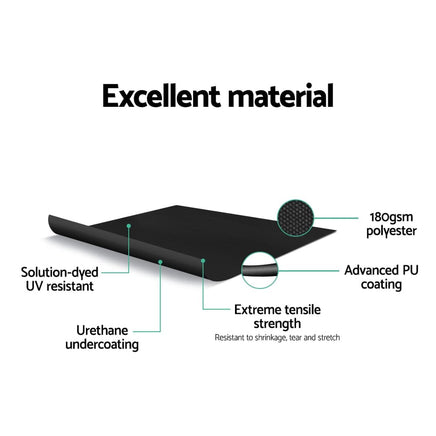 Side Awning Sun Shade Outdoor Retractable Privacy Screen 2X3M Black Kings Warehouse