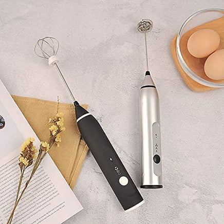 Silver Rechargeable Electric Milk Frother Handheld (3 Speeds) Appliances Supplies Kings Warehouse