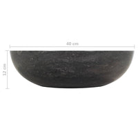 Sink 40x12 cm Marble Black Kings Warehouse 