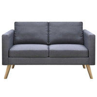 Sofa Set 2-Seater and 3-Seater Fabric Dark Grey Kings Warehouse 