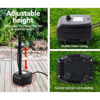 Solar Pond Pump Outdoor Garden Submersible Water Pumps with Battery Kit 4 FT Kings Warehouse