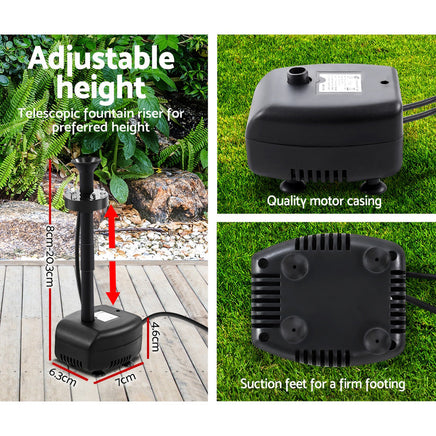 Solar Pond Pump Outdoor Garden Submersible Water Pumps with Battery Kit 4 FT Kings Warehouse