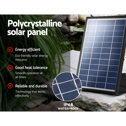 Solar Pond Pump Powered Garden Bird Bath Submersible Kit Panel Outdoor 6 FT Kings Warehouse