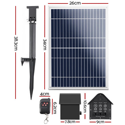 Solar Pond Pump with Battery Powered Submersible Kit LED Light & Remote 8.8 FT Afterpay Day Sale Kings Warehouse