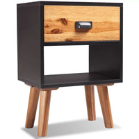 Solid Acacia Wood Bedside Cabinet 40x30x58 cm
