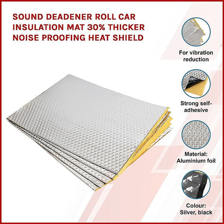 Sound Deadener Roll Car Insulation Mat 30% Thicker Noise Proofing Heat Shield Kings Warehouse
