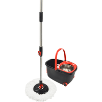 Spin Rotating Mop and Bucket Set with Wheels and 4 Microfibre Mop Heads Appliances Supplies Kings Warehouse 
