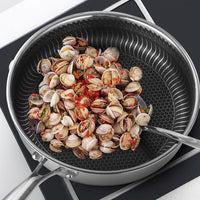 Stainless Steel Frying Pan Non-Stick Cooking Frypan Cookware 30cm Honeycomb Double Sided Kings Warehouse 
