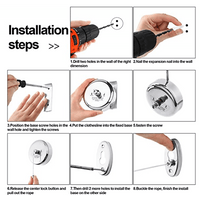 Stainless Steel Retractable Single Clothes Line Dryer Laundry Indoor Outdoor Kings Warehouse